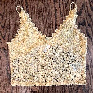 H&M Yellow Lace Tank Top